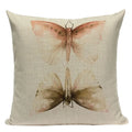 Axyaa Velvet Deer Floral Stripes Pillow Cover for Sofa Beds and Car