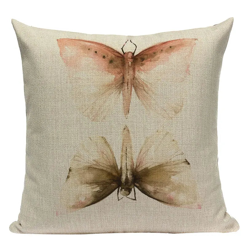 Axyaa Velvet Deer Floral Stripes Pillow Cover for Sofa Beds and Car