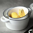 Axya White Ceramic Soup Bowl with Handle - Nordic Style Tableware