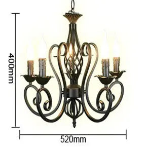 Axyaa Black Iron Chandelier with E14 Candle Lights for Modern Home Décor