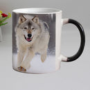 Axyaa Wolf Heat Sensitive Coffee Mug - 11oz Magic Color Changing Tea Cup