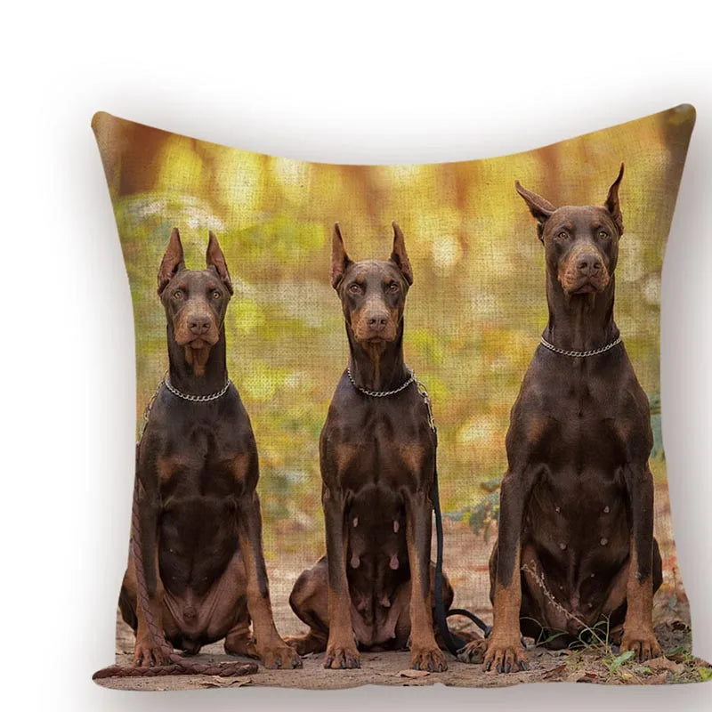 Axyaa Animal Dog Pillow Covers: Golden Retriever, Boston Terrier, Chihuahua Decor