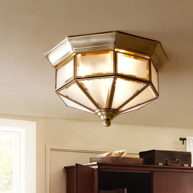 Axyaa Retro Ceiling Lamps: American European Copper Bedroom Living Room Lights