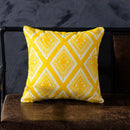 Axyaa Yellow Geometric Embroidered Cushion Cover 45x45cm