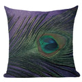 Axyaa Velvet Peacock Print Cushion Cover - Simple Linen Home Decor