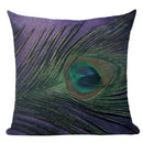 Axyaa Velvet Peacock Print Cushion Cover - Simple Linen Home Decor