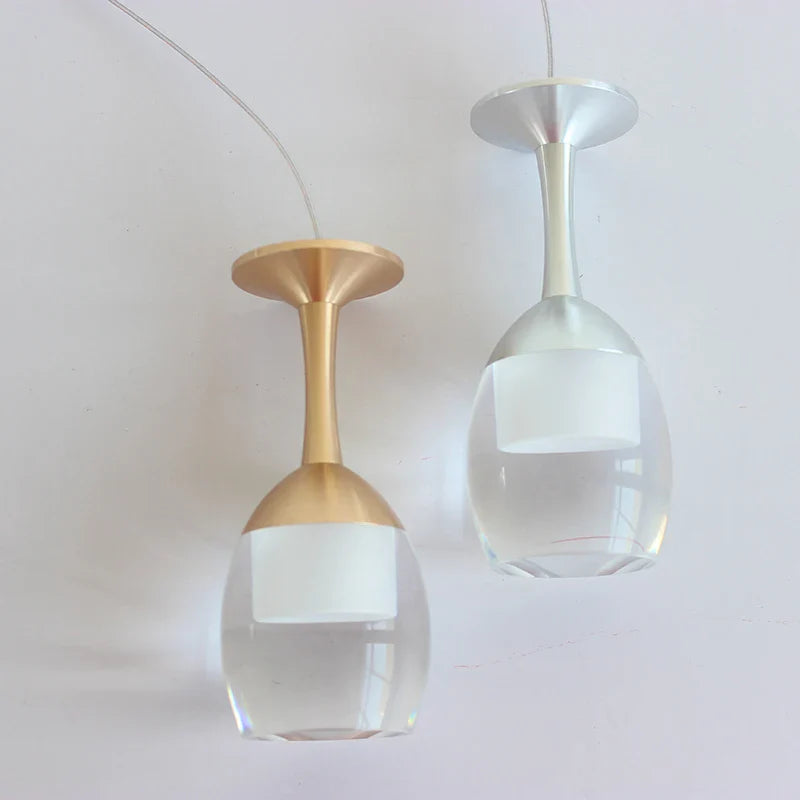 Axya Modern Wine Glass Pendant Lights - 1/3/5 Heads Acrylic Bar Dining Hanging Lamp