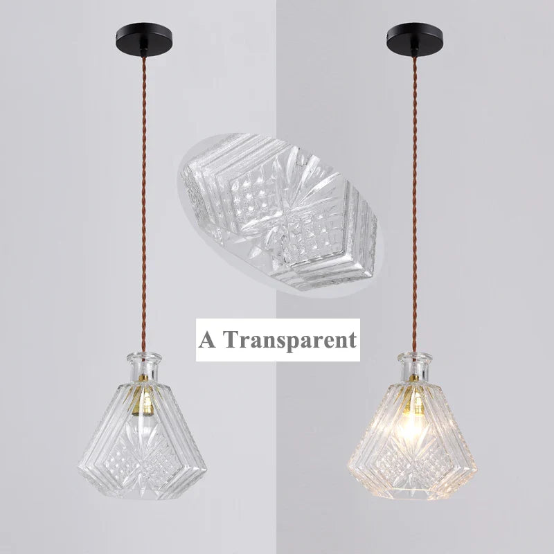 Axyaa Vintage Wine Bottle Pendant Lights with Glass Shade