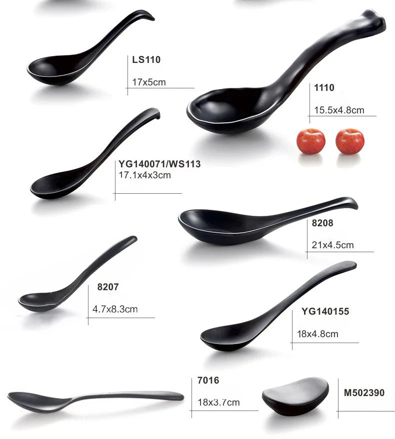 Axya Black Japanese Ladle Soup Spoon Plastic Safe Children's Hotel Scoop