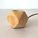 Axyaa Wooden Polyhedron Table Lamp with EU Plug & E27 Bulb Socket