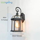 Axyaa Outdoor Rustic Wall Lamp, Antique Garden Lighting, European Retro Balcony Light