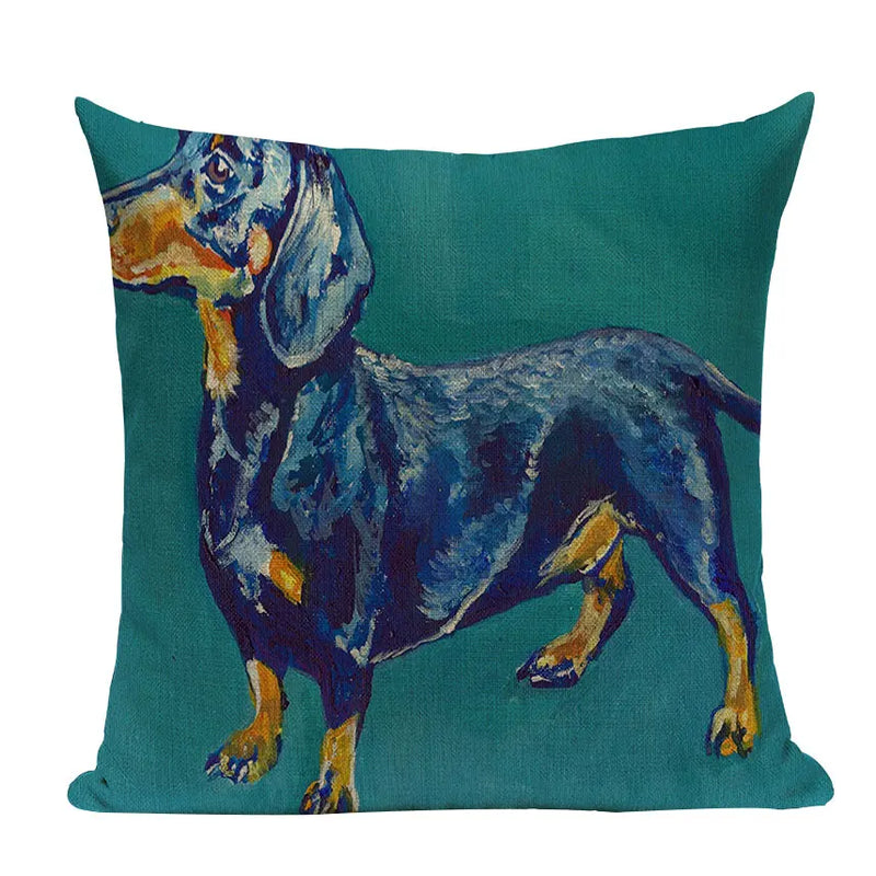 Axyaa Cute Dog Pillow Cases Cartoon Animal Decorative Pillows for Couch