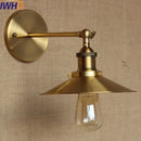 Axyaa Gold Arm Vintage Wall Lamp with Edison Bulb