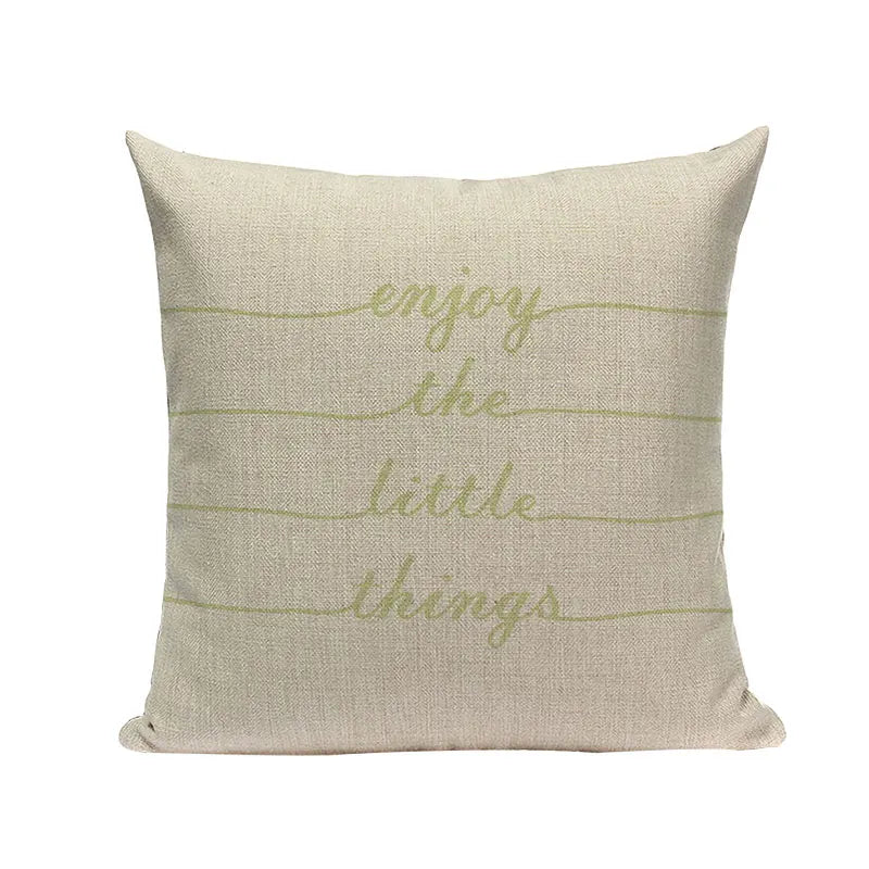 Axyaa Spring Letter Pillow Cover - Black & White Decorative Cushion