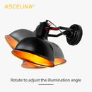 Axyaa Industrial Vintage Wall Light Iron Sconce, Adjustable Bracket, E27, CE Certified, 60W