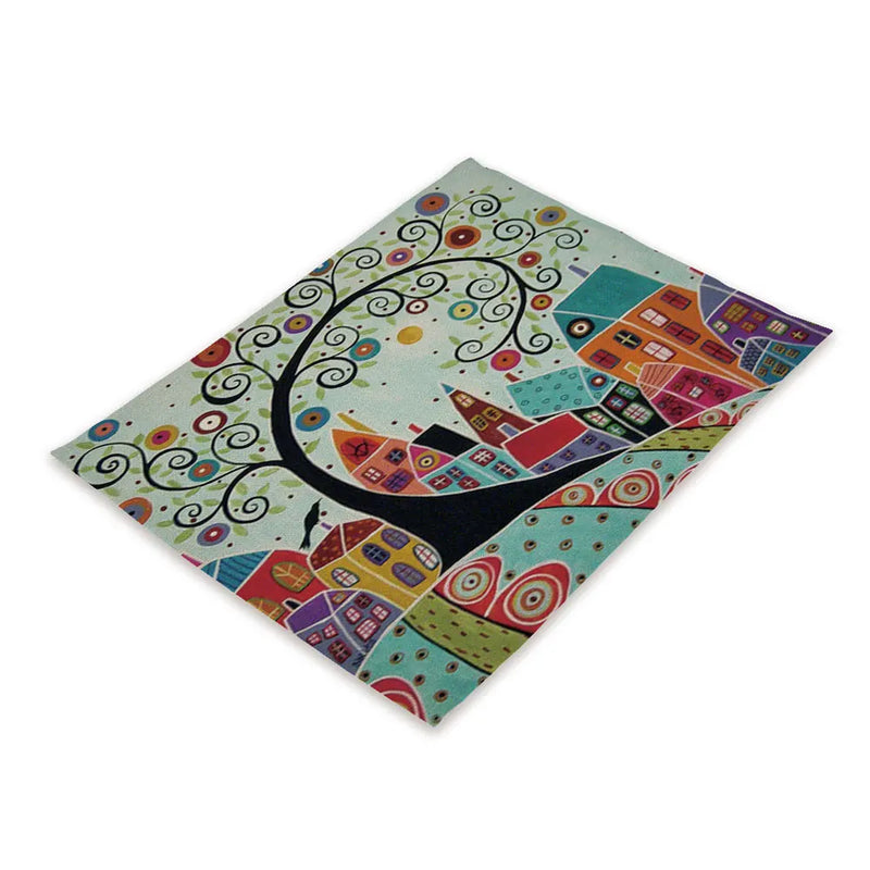 Axyaa Nordic Flower Placemats Set of 4