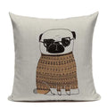 Axyaa Pug Dog Square Cushion Cover 45x45cm Home Decor