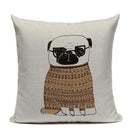 Axyaa Pug Dog Square Cushion Cover 45x45cm Home Decor