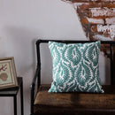Axyaa Blue Geometric Embroidered Cotton Cushion Cover - 45x45cm