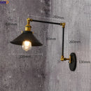 Axyaa Loft Industrial Wall Light Black Swing Arm Vintage LED Edison Wall Lamp
