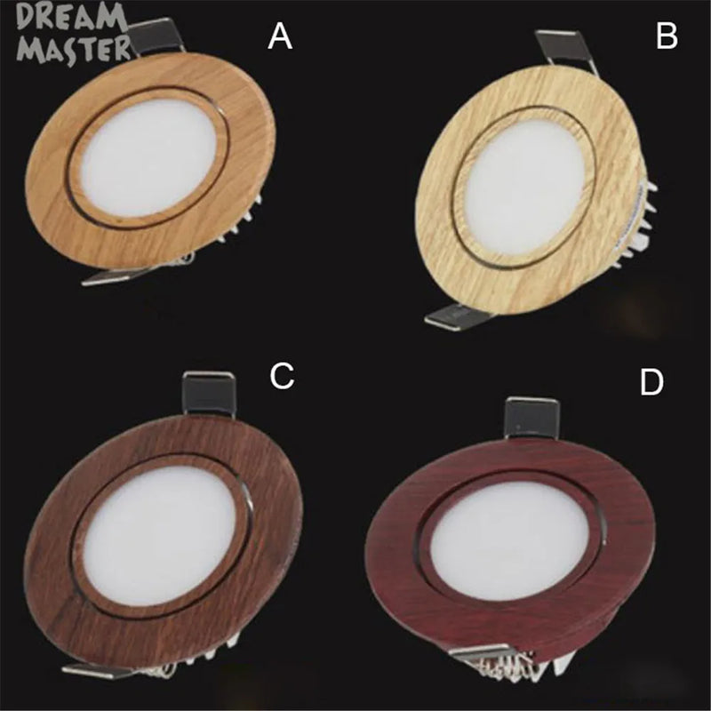 Axyaa Modern Wood 5W LED Recessed Ceiling Light for Living Room, Bedroom, Bathroom
