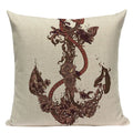 Nautical Anchor Velvet Throw Pillows for Home & Car Decor by Axyaa