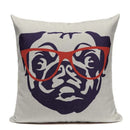 Animal Dog Cushion Cover French Bulldog Pug Pillowcase Woven Linen Decor Home Axyaa