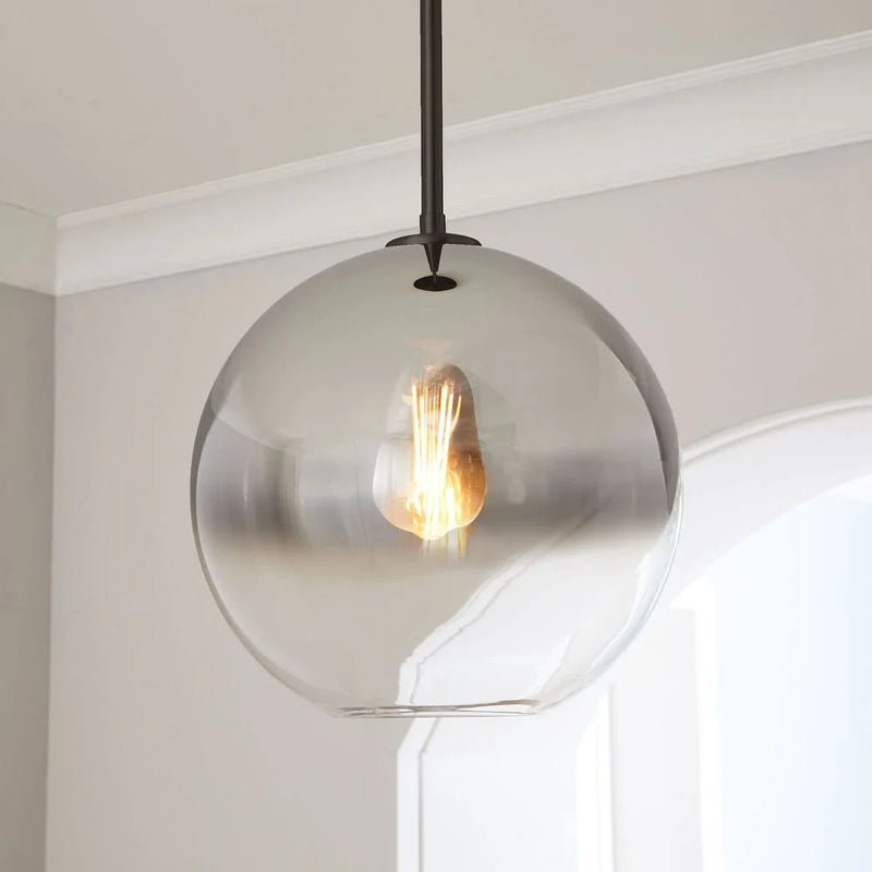 Axyaa Modern Glass Ball Pendant Light Gradient Hanging Lamp for Dining and Living Room