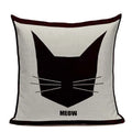 Axyaa Hand Painted Cat Eyes Linen Pillow Cover, Nordic Style, Black White Pattern