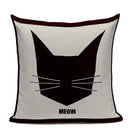 Axyaa Hand Painted Cat Eyes Linen Pillow Cover, Nordic Style, Black White Pattern