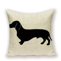 Dachshund Linen Pillow Cover for Sofa Decor Axyaa Home Decorative Cushion Case