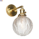 Axyaa Retro LED Glass Ball Wall Sconce Copper Vintage Mirror Light