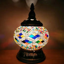 Axyaa Turkish Mosaic Table Lamp - Handcrafted Vintage Glass Art Deco Bedside Light