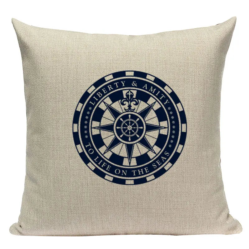 Nautical Anchor Throw Pillow Cover - Axyaa Branded Home Decor Collection