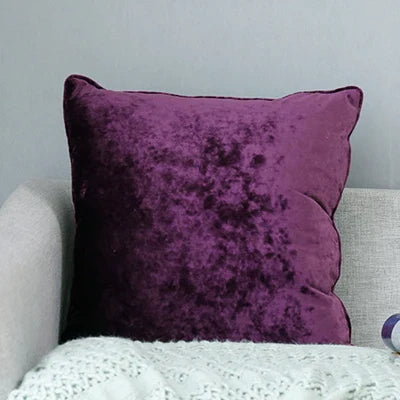 Axyaa Plush Fringed Soft Pillow Cover 50x50cm Solid Cushion for Home Decor
