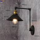 Axyaa Loft Industrial Wall Light Black Swing Arm Vintage LED Edison Wall Lamp
