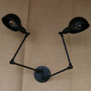 Axyaa Double Swing Arm Wall Sconce - Vintage Industrial Brass Copper Loft Light