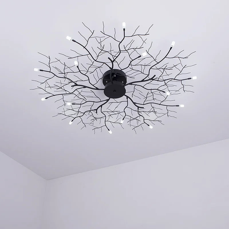Axyaa LED Ceiling Lamp: Nordic Branch Iron Chandeliers for Bedroom and Living Room