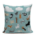 Animal Dog Cushion Cover French Bulldog Pug Pillowcase Woven Linen Decor Home Axyaa
