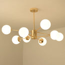 Axyaa Gold Lustre Glass Chandelier: Elegant E27 Bulb Lighting for Dining and Living Room
