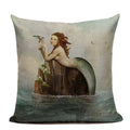 Axyaa Mermaid Pillowcase Ocean Style Cushion Cover 45x45cm Square Home Decor