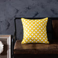 Axyaa Yellow Geometric Embroidered Cushion Cover 45x45cm