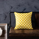 Axyaa Yellow Geometric Embroidered Cushion Cover 45x45cm