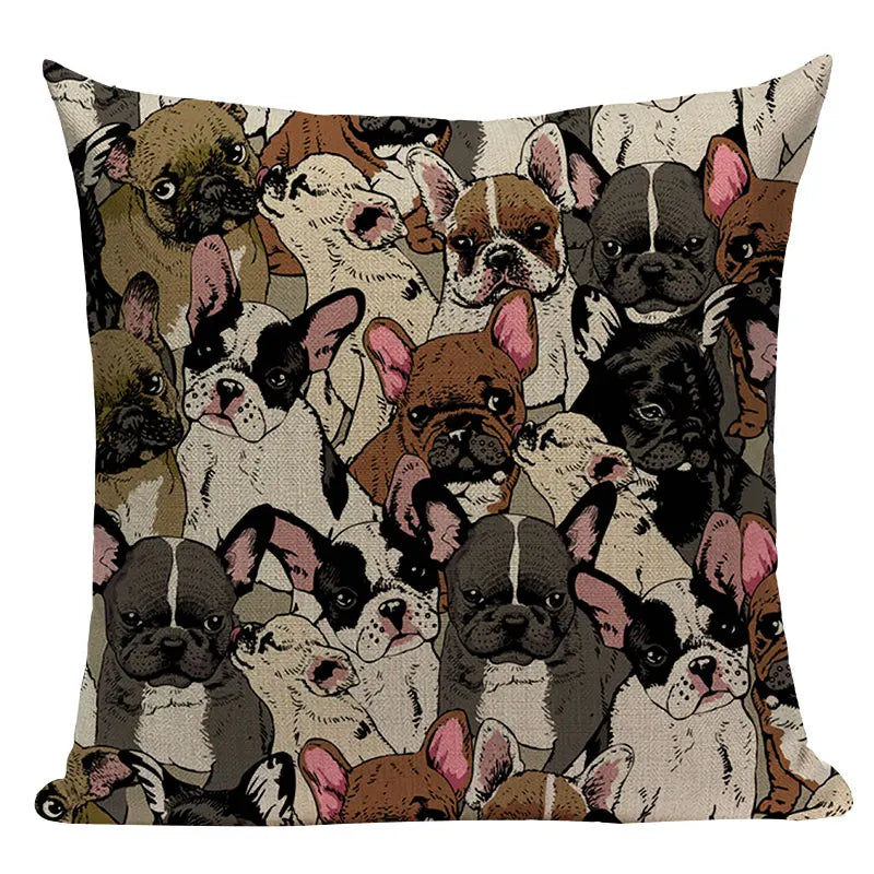 Axyaa Pug Dog Cat Bird Cushion Cover Sleep Dog Throw Pillow Cover