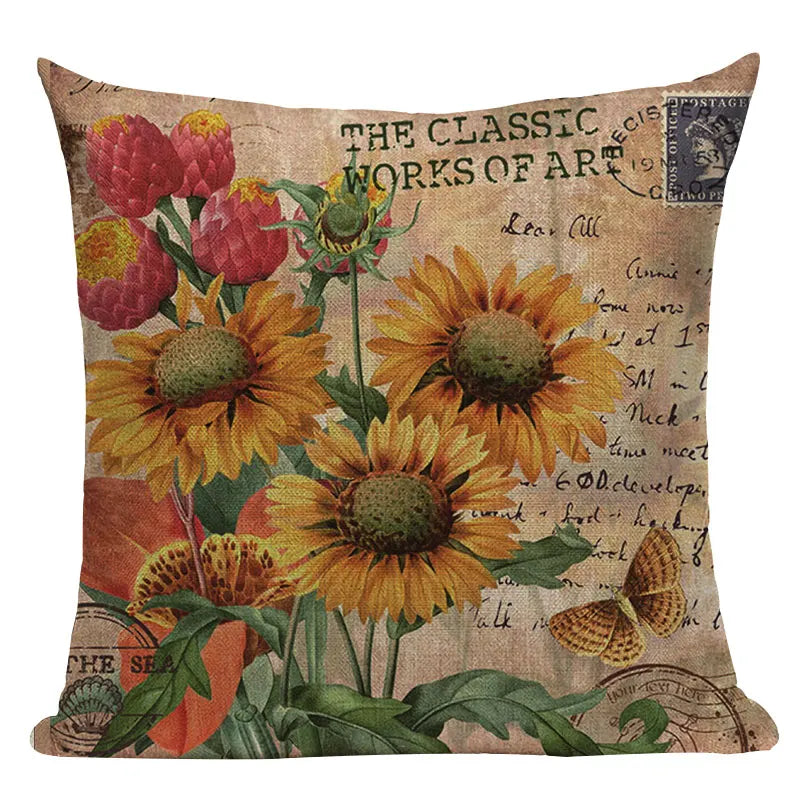Axyaa Nordic Animal Plant Decorative Pillow Case Covers for Sofa