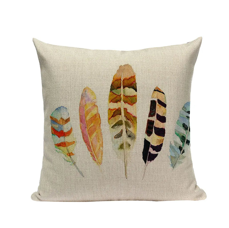 Axyaa Cotton Linen Feather Cushion Cover for Home Decor