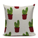 Axyaa Yellow Cactus Watercolor Cushion Cover Farmhouse Decor Pillowcase