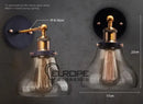 Industrial Retro Wall Sconce by Axyaa with Glass Lampshade, Vintage Loft Fixtures