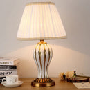 Axyaa Hand Painted Ceramic Blue Desk Lamp - Antique American Style