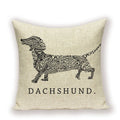 Dachshund Linen Pillow Cover for Sofa Decor Axyaa Home Decorative Cushion Case